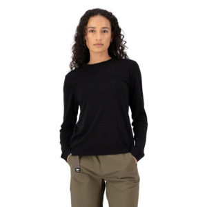 Mons Royale Womens Icon Relaxed Long Sleeve - Black