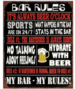 Art: Retro Sign - Bar Rules