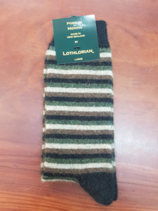 Lothlorian Possum Merino Socks Black Stripe