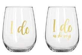 Wedding: I Do & I Do As She Says Stemless Glasses