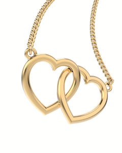 Chocli Jewelry: CHOCLI Couple Hearts Necklace