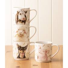 Farmyard Faces Stackable Mugs