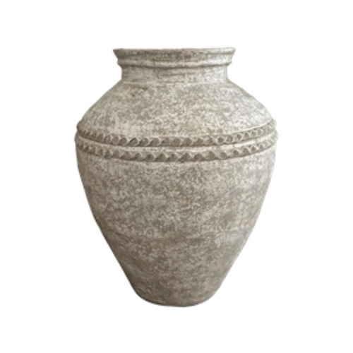 Vases Planters: LOMBOK URN BEADED RUSTIC