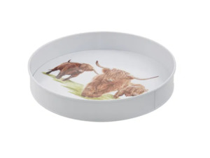 Highland Herd Round Serving Tray
