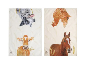 New: Farmyard Faces II - Tea Towel 2 Pk