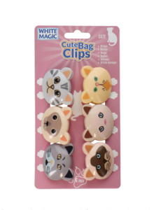 Kitchen Gadgets: WHITE MAGIC Cute Bag Clips - CATS