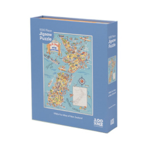 Souvenirs: NZ 1950's Fun Map of New Zealand - Jigsaw Puzzle