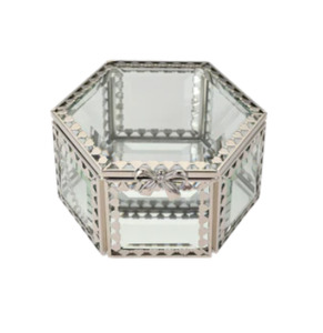 Glass Jewellery Box Hexagonal