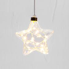 STELLAR HAUS Clear Star Hanging Glass Light