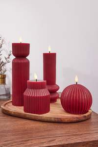 Christmas: Let's Get Lit - Linea LED Cylinder Candle Cherry