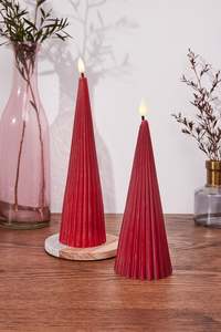 Christmas: Let's Get Lit - Linea Cone Candle Cherry LG