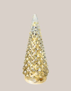 Christmas: Silver Pinecone Glass Tree
