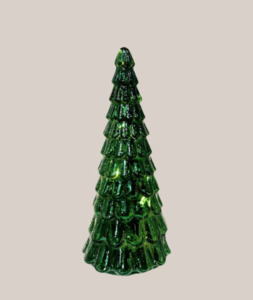 Christmas: Frost Drop Glass Tree - Dark Green