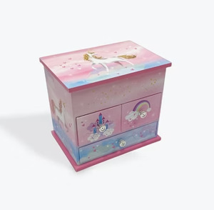 Unicorn 3 Draw Musical Jewellery Box