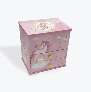Jewellery Boxes: Unicorn Two Draw Musical Jewellery Box