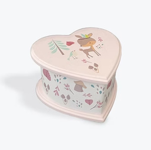 Jewellery Boxes: Heart Music Box - Little Deer