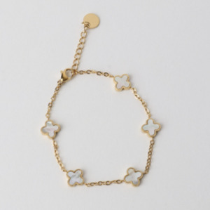 Clover Multi Bracelet - Glod/White
