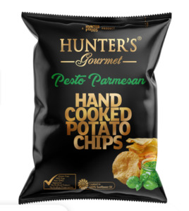 Speciality Foods: Hunters Gourmet Potato Chips - Pesto Parmesan 125g