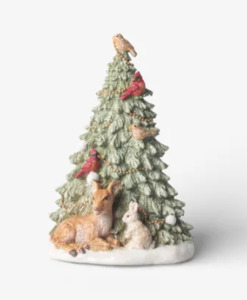 Christmas: Festive Tree with Deer & Birds