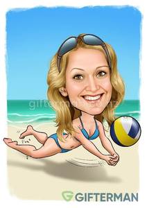 Beach Volleyball Caricature