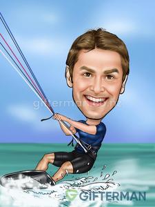 Products: Kite Surfer Caricature