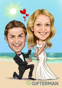 Products: Beach Engagement Caricature