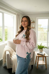 Orchid Sweatshirt with chest and side bows