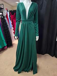 Dresses: DPB0099 Long Sleeved V-Neck Gown