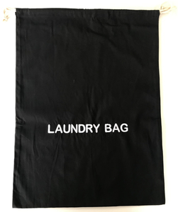 Black 100% Cotton Laundry Bag