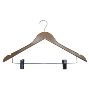 Coat Hanger - Wooden Skirt Clip with Notches