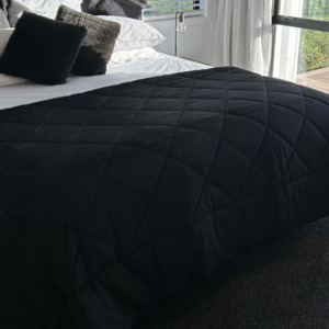 Serendipity Black Quilted Velvet Comforter 300gsm