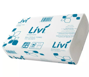 Paper: Livi Essentials Slim Multifold Towel 1ply 200s (20/CTN)