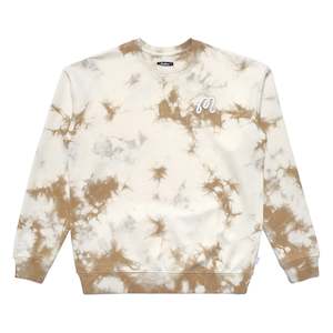 Malbon Golf: Malbon Links Tie Dye Crewneck - Sand