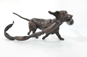 Products: Sausage Dog' - bronze casting - Giraffe Art Gallery