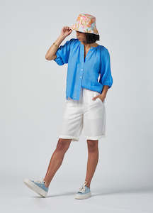 Top: Colourwheel Blouse - Azure