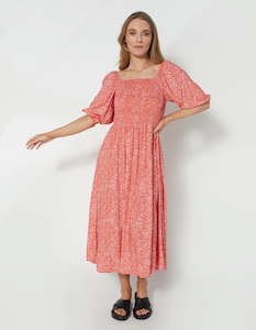 Tegan Dress - Coral Zebra