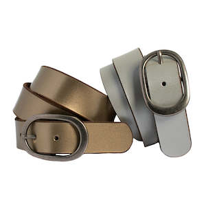Loop Belts: Tahlia leather belt silver