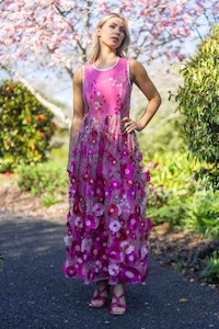 Dress: Garden Maxi Dress - Floral Lace