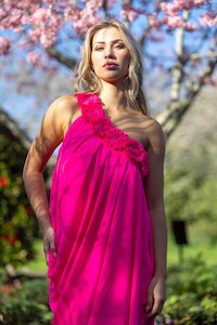 Dress: Oceans Apart Dress - Fluro Pink