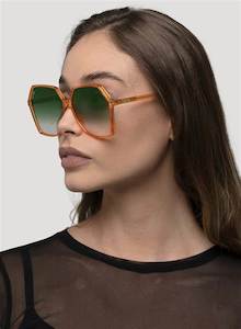 Otra Eyewear: Virgo Sunglasses - Gold/Green.