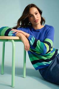 Florida Stripe Jumper - Cobalt
