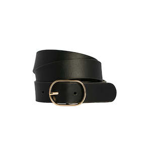 Loop Belts: Marla black leather belt