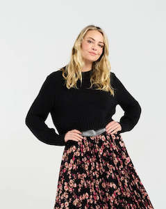 Blackstone: Becca Crop Knit - Black