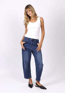 Monaco Jeans: Toni Barrel-Jeans -Blue