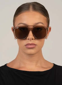 Otra Eyewear: Reina Sunglasses - Trans Olive/Brown.