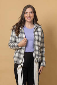 Saskia Bomber Jacket - Black Check
