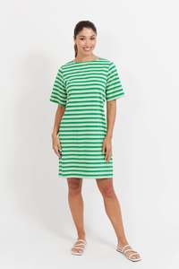 Limon Stripe TShirt Dress - Green