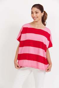 Haven: Jardin Stripe TShirt - Garnet