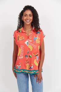Haven: Cabana Sleeveless Shirt - Brasil Coral