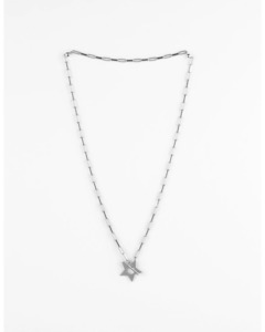 Long Link Chain w Star Fob - Silver